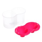 Стакан - непроливайка для рисования двойной Calligrata, 150 мл ×2, с держателем для кистей, розовый - Фото 3