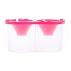 Стакан - непроливайка для рисования двойной Calligrata, 150 мл ×2, с держателем для кистей, розовый - Фото 3