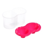 Стакан - непроливайка для рисования двойной Calligrata, 150 мл ×2, с держателем для кистей, розовый - Фото 4