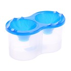 Стакан - непроливайка для рисования двойной Calligrata, 150 мл ×2, с держателем для кистей, синий - Фото 1