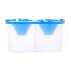 Стакан - непроливайка для рисования двойной Calligrata, 150 мл ×2, с держателем для кистей, синий - Фото 2