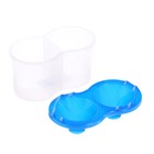 Стакан - непроливайка для рисования двойной Calligrata, 150 мл ×2, с держателем для кистей, синий - Фото 3