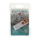 Флешка Exployd 530, 32 Гб, USB2.0, чт до 15 Мб/с, зап до 8 Мб/с, оранжевая - фото 3067942