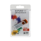 Флешка Exployd 530, 32 Гб, USB2.0, чт до 15 Мб/с, зап до 8 Мб/с, оранжевая - фото 9042068