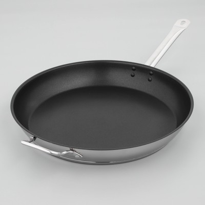 Сковорода Катунь «Общепит», d=40 см, толщина корпуса 0.8 мм, дно 3.5 мм, антипригарное покрытие, индукция, нержавеющая сталь