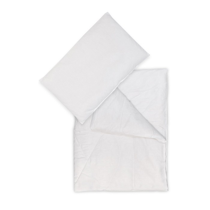 Одеяло и подушка в кроватку, цвет белый