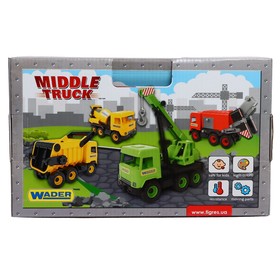 

Автомобиль бетономешалкаMiddle Truck, красный, в коробке