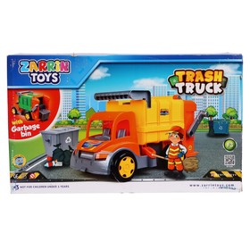 

Мусоровоз TrashTruck, с баком, цвет оранжевый, цвет зелёный
