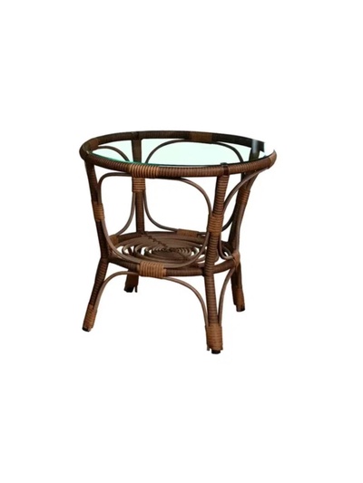 Столик кофейный, искусственный ротанг, коричневый