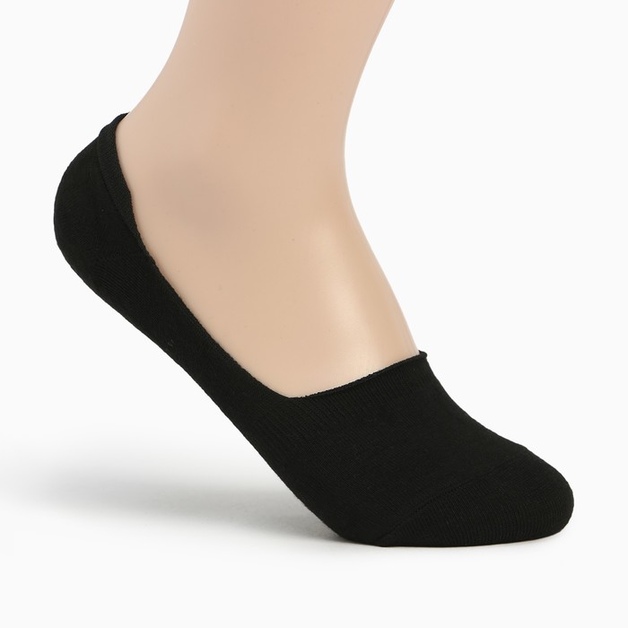 Носки-невидимки женские, цвет чёрный, размер 25 (39-41) - Фото 1