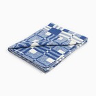 Одеяло байковое Экономь и Я "Клетка" цвет синий, 100х140 см, 100% хлопок, 400г/м2 - фото 10337017