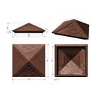 Колпак ППК на заборный столб, 2 × 2 кирпича, 53,5 × 53,5 × 4,3 см, коричневый, «Гибкая черепица» - Фото 2