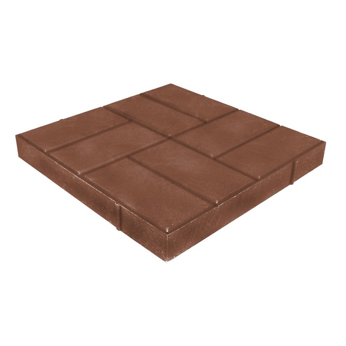 Плитка ППК тротуарная, 40 × 40 × 5 см, 8 кирпичей, коричневая, ПТБ-50