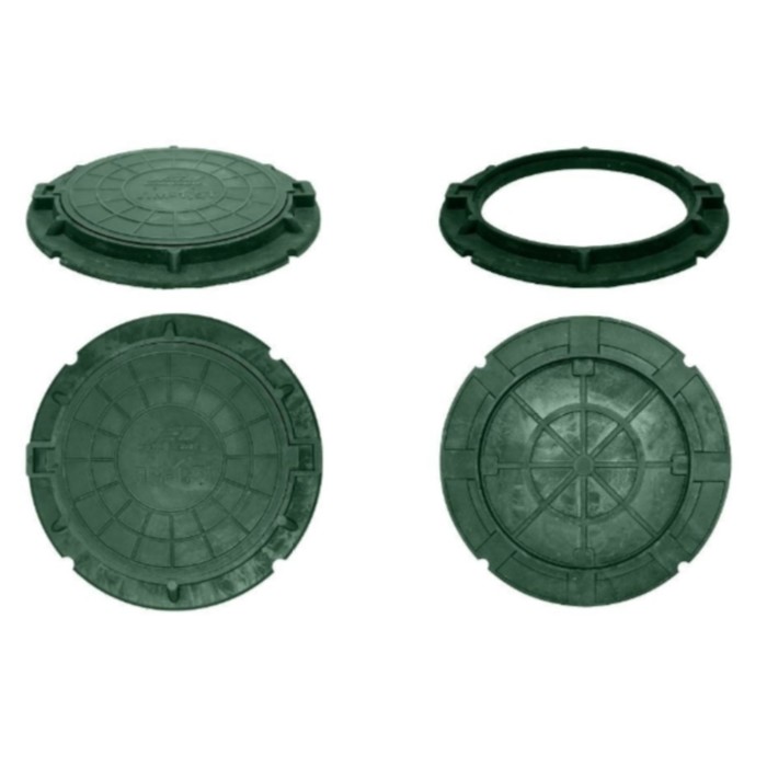 Люк ППК ревизионный, тип «ЛМ», d = 58 см, до 1,5 тонн, зелёный - фото 1911902855