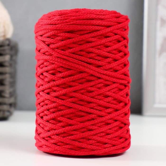 Шнур для вязания без сердечника 70% хлопок, 30% полиэстер ширина 3мм 100м/160±10гр (126) - Фото 1
