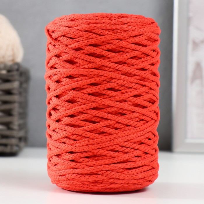 Шнур для вязания без сердечника 70% хлопок, 30% полиэстер ширина 3мм 100м/160±10гр (136) - Фото 1