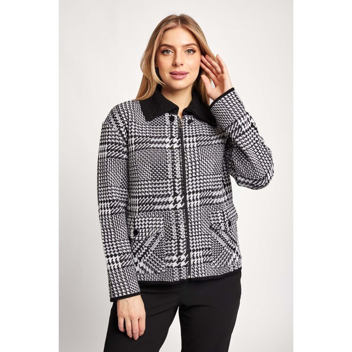 Жакет женский, размер 56, цвет чёрно-белый 61158