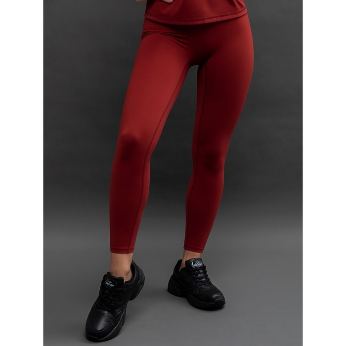 Лосины спортивные женские, размер L, цвет бордовый - Фото 1
