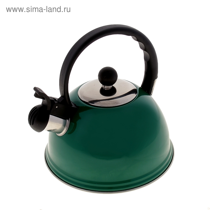Чайник со свистком 2 л "Элит", фиксированная ручка, цвет зелёный - Фото 1