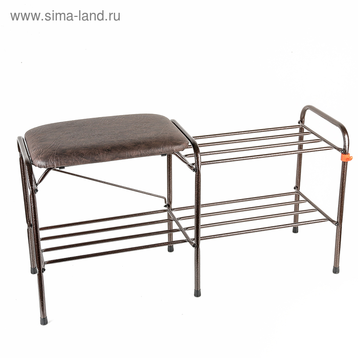 Подставка для обуви с сиденьем 2 яруса 89×30×45 см, цвет медный антик - Фото 1