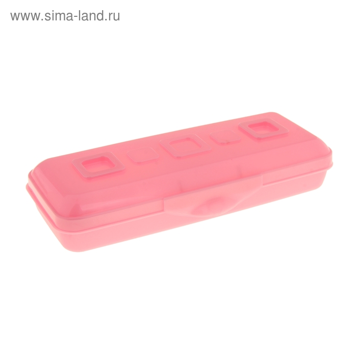 Пенал пластиковый футляр 90х210х40 мм "Премиум", розовый Rose - Фото 1