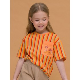 Футболка для девочек, рост 110 см, цвет оранжевый