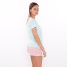 Комплект домашний женский «Кошки»(футболка/шорты), цвет мята/розовый, размер 46 - Фото 3