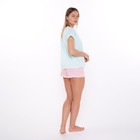Комплект домашний женский «Кошки»(футболка/шорты), цвет мята/розовый, размер 46 - Фото 7