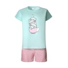 Комплект домашний женский «Кошки»(футболка/шорты), цвет мята/розовый, размер 46 - Фото 8