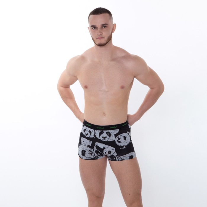 Трусы мужские боксеры Панды, цвет серый меланж, размер 48 - Фото 1