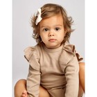 Боди детское с длинным рукавом и рюшами Amarobaby Fashion, рост 80 см, цвет бежевый - Фото 3