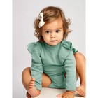 Боди детское с длинным рукавом и рюшами Amarobaby Fashion, рост 56 см, цвет зелёный - Фото 2