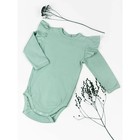 Боди детское с длинным рукавом и рюшами Amarobaby Fashion, рост 56 см, цвет зелёный - Фото 4