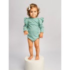 Боди детское с длинным рукавом и рюшами Amarobaby Fashion, рост 80 см, цвет зелёный - Фото 1