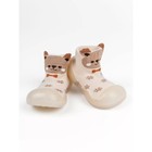 Ботиночки-носочки детские First Step Animals с дышащей подошвой, размер 24, цвет бежевый - Фото 1
