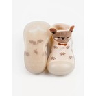 Ботиночки-носочки детские First Step Animals с дышащей подошвой, размер 24, цвет бежевый - Фото 5