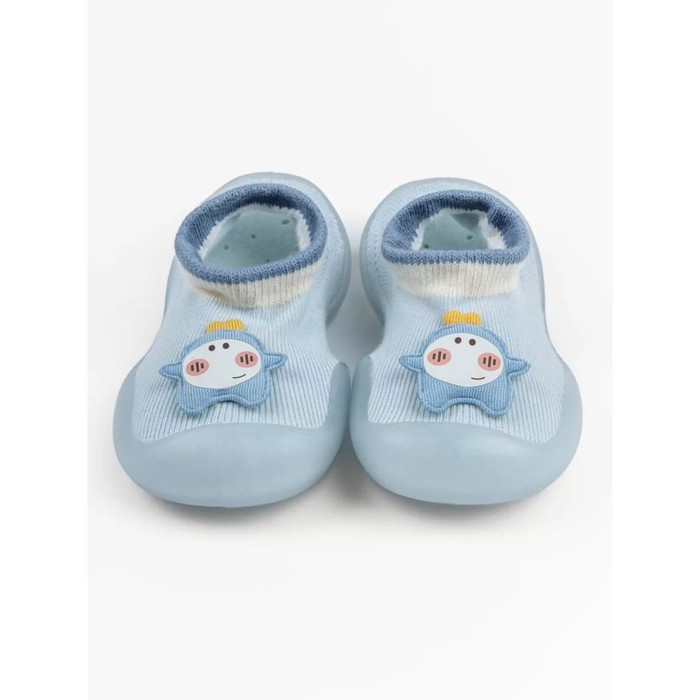 Ботиночки-носочки детские First Step Pure Star с дышащей подошвой, размер 21, цвет голубой