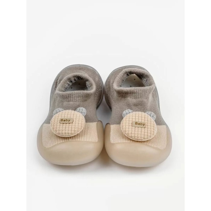 Ботиночки-носочки детские First Step Pure Toys с дышащей подошвой, размер 22, цвет бежевый
