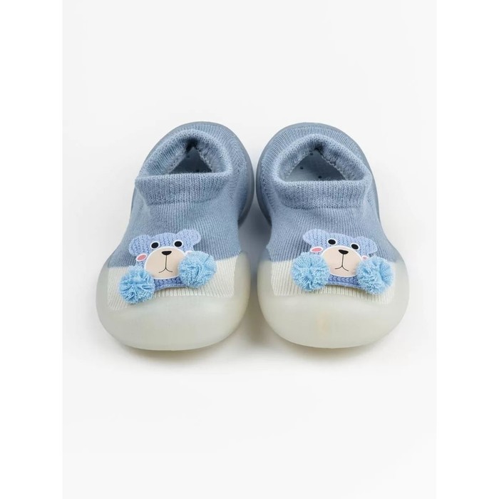 Ботиночки-носочки детские First Step Pure Toys с дышащей подошвой, размер 21, цвет голубой