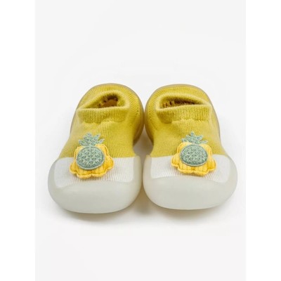 Ботиночки-носочки детские First Step Pure Toys с дышащей подошвой, размер 23, цвет жёлтый