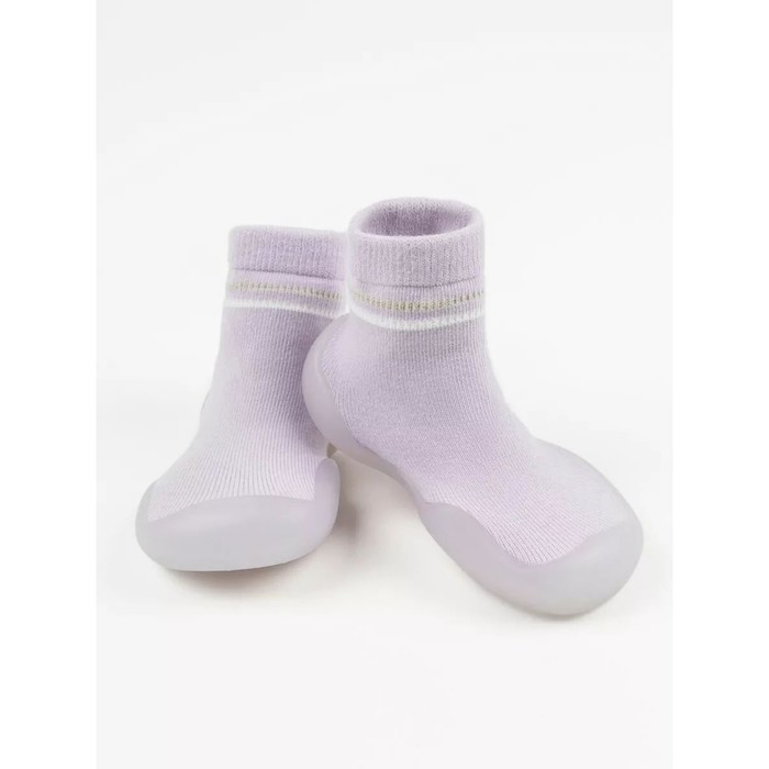 Ботиночки-носочки детские First Step с дышащей подошвой, размер 22, цвет лавандовый
