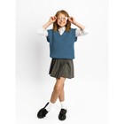 Жилет для девочки Amarobaby Knit, рост 134 см, цвет голубой - Фото 6