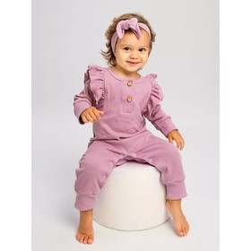 Комбинезон детский с рюшами Fashion, рост 68 см, цвет розовый