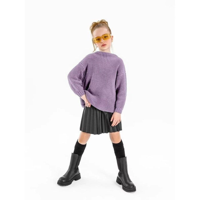 Свитер для девочки Knit Soft, рост 128 см, цвет фиолетовый - Фото 1