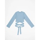 Топ для девочки с длинными рукавами на завязках Generation, рост 128 см, цвет голубой - фото 291561106