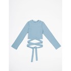 Топ для девочки с длинными рукавами на завязках Generation, рост 146 см, цвет голубой - Фото 6