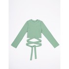 Топ для девочки с длинными рукавами на завязках Generation, рост 128 см, цвет зелёный - Фото 1