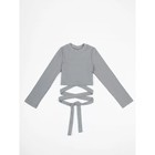 Топ для девочки с длинными рукавами на завязках Generation, рост 128 см, цвет серый - Фото 1