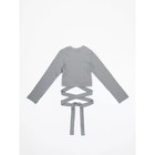 Топ для девочки с длинными рукавами на завязках Generation, рост 128 см, цвет серый - Фото 6