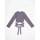 Топ для девочки с длинными рукавами на завязках Generation, рост 128 см, цвет фиолетовый - фото 291561225